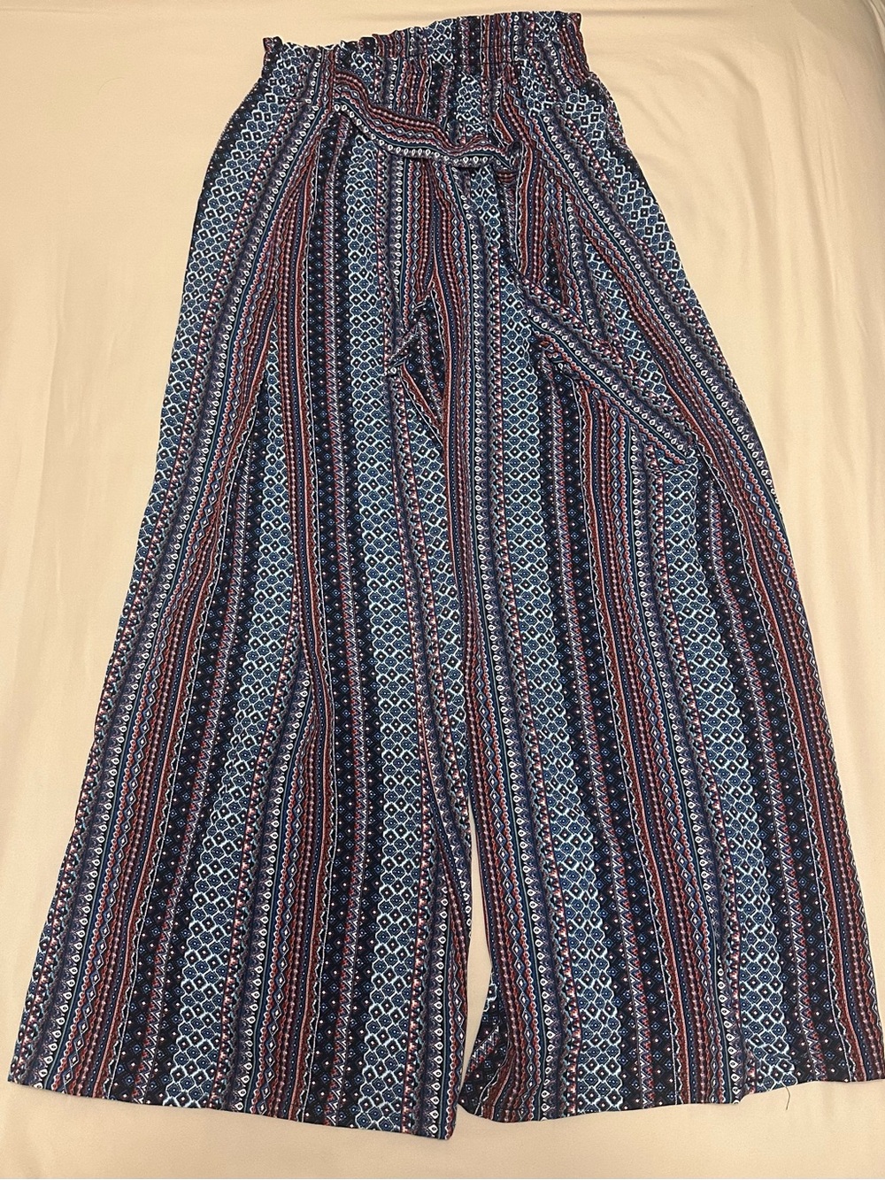 Wide Leg Patterned Palazzo Pants
